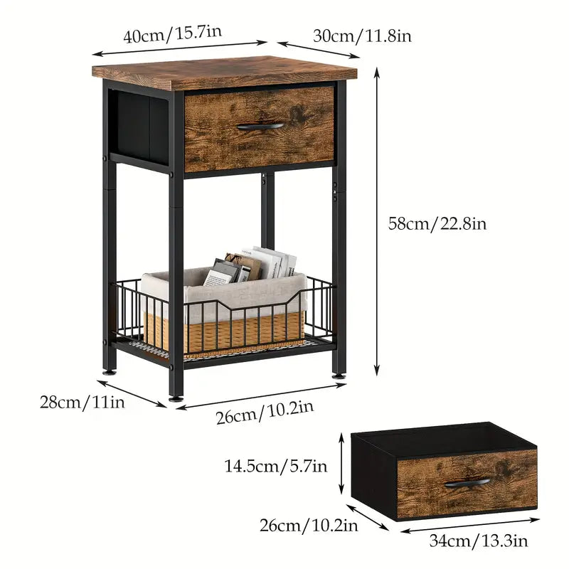 Versatile Bedside Table Organizer - Brown-4
