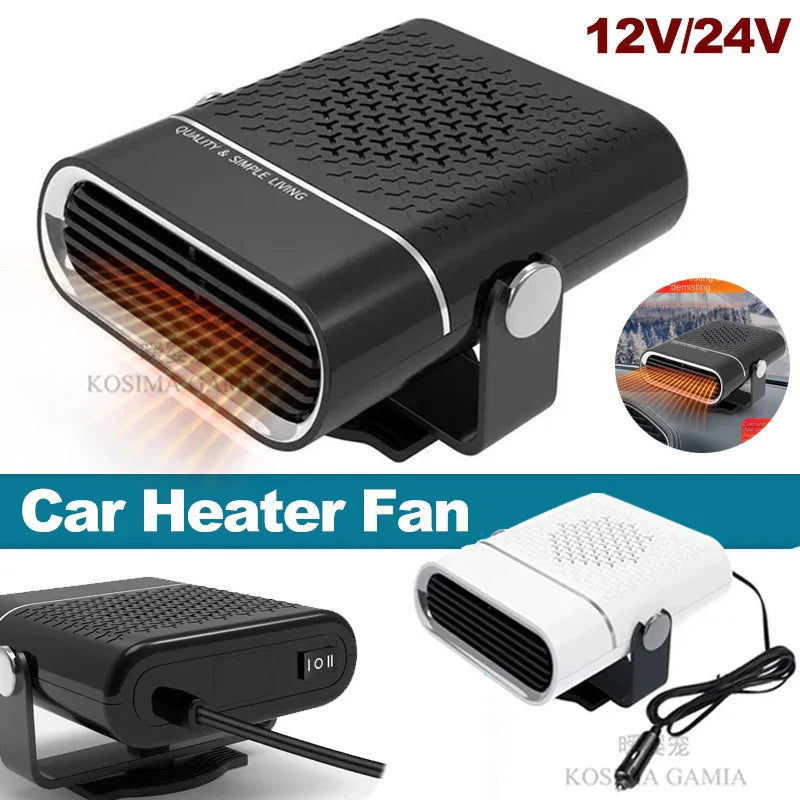 200W Portable Car Heater/Cooler Fan - 12V/24V Defroster-4