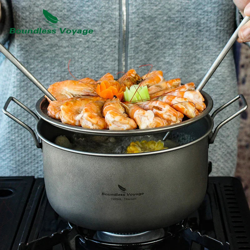 Titanium Camping Cookware Set Grey-4