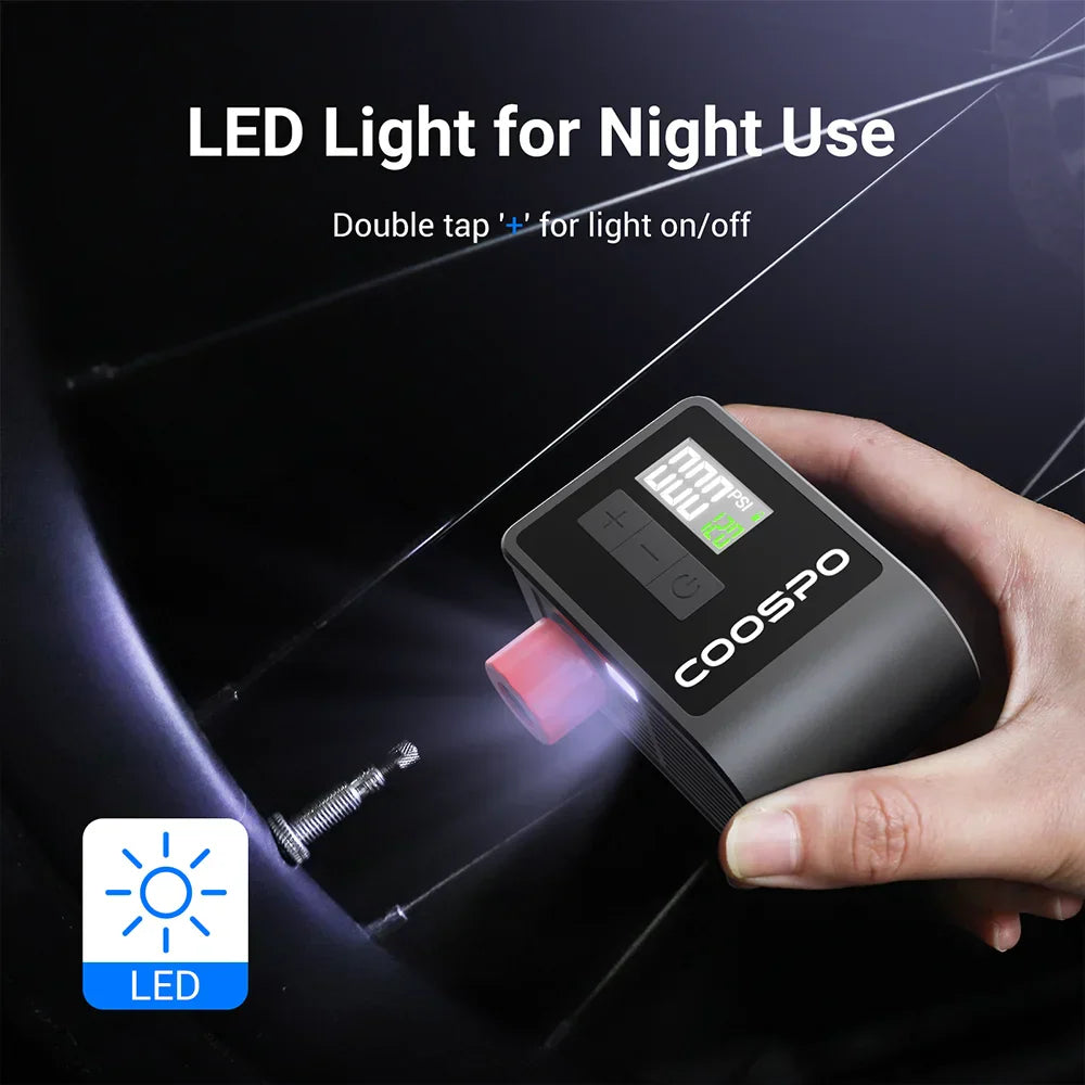 Mini Electric Air Pump Portable Digital Tire Inflator 120PSI Black-4