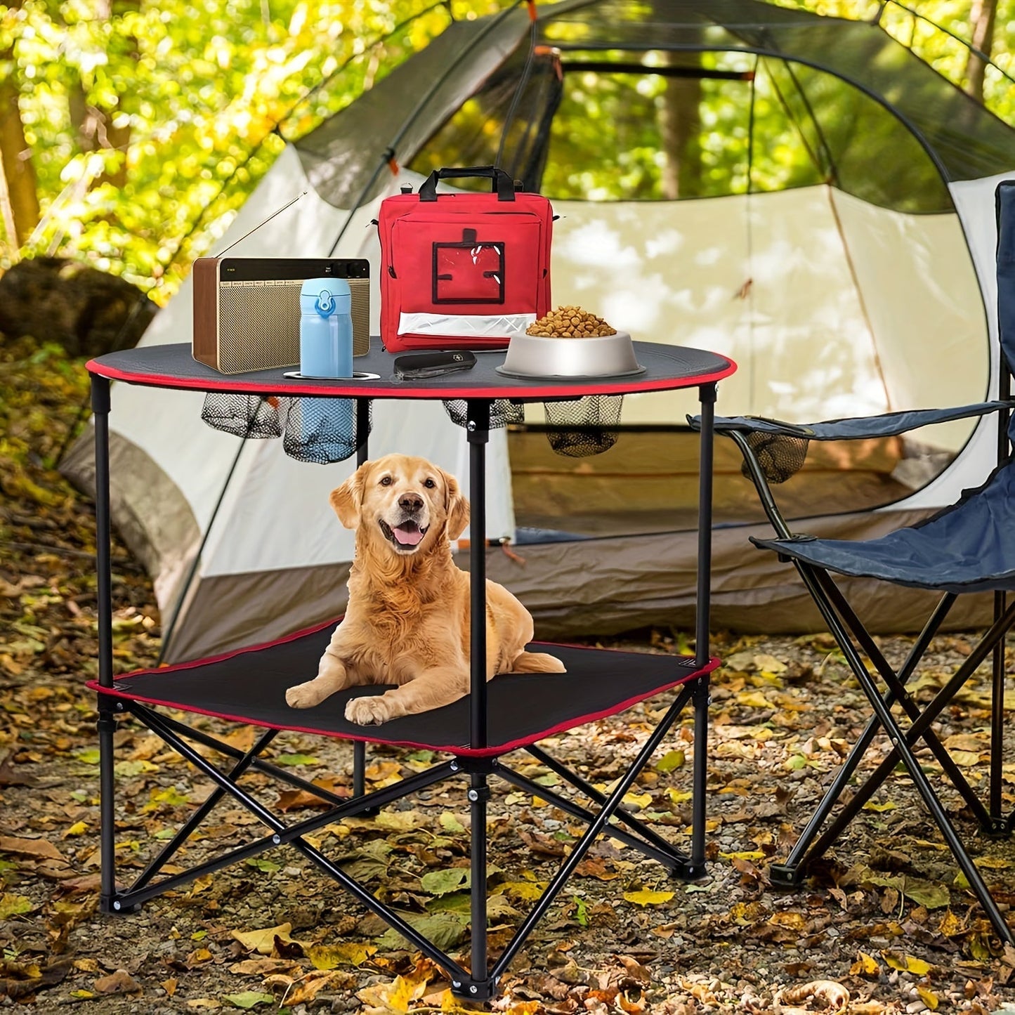 Folding Camping Table with Cup Holders & Carry Bag-4
