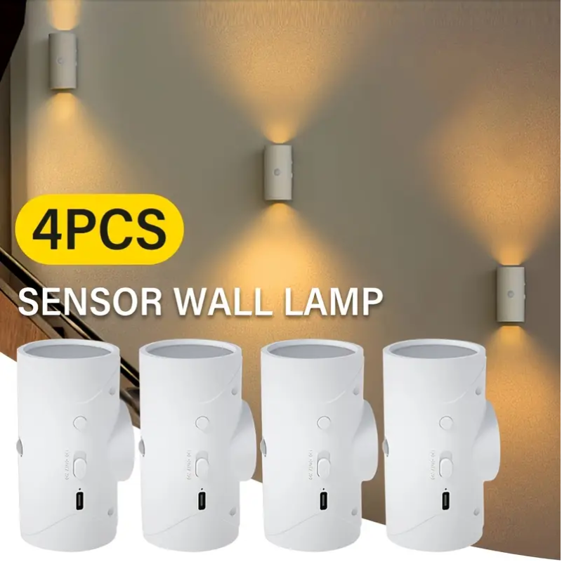 LED Motion Sensor Night Light with USB Rechargeable (4pcs)-4