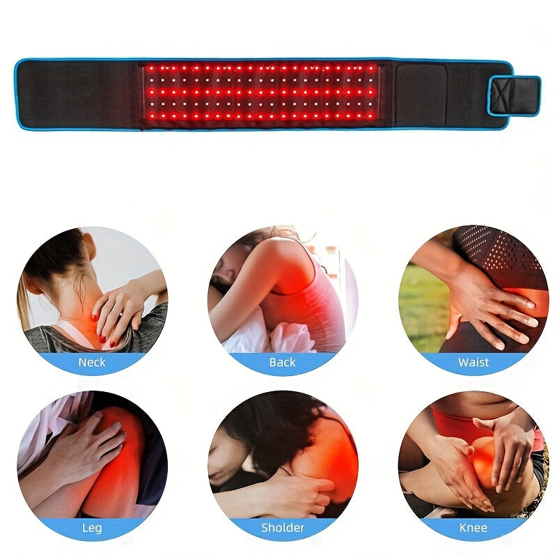 660nm Red & 850nm Near Infrared Light Therapy Heated Wrist Belt(Black)-2