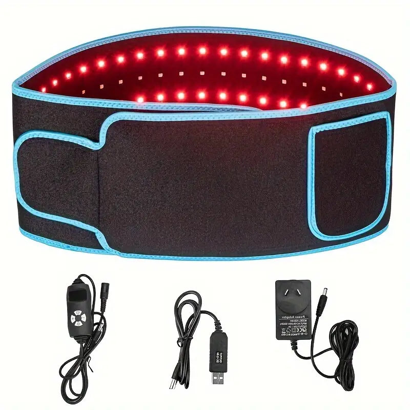 660nm Red & 850nm Near Infrared Light Therapy Heated Wrist Belt(Black)-0