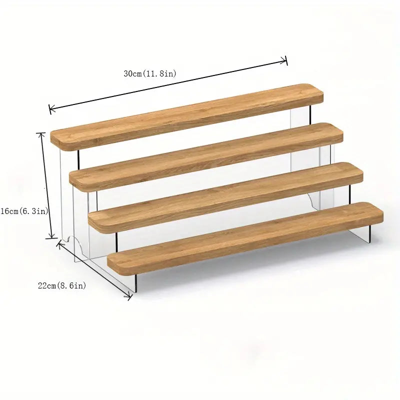 Elevate and Showcase with Our Wooden Riser Shelf-2