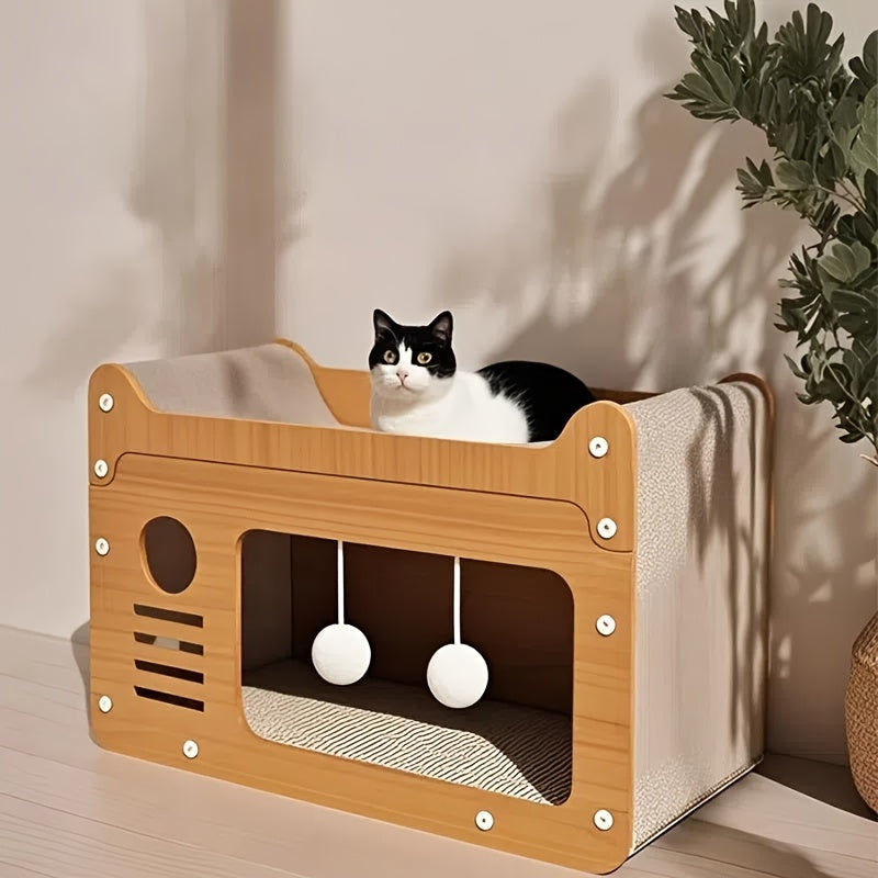 2-in-1 Wall Cat Bed and Scratching Post-3