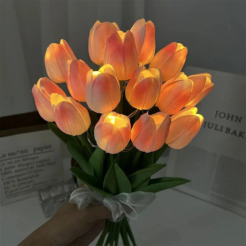 10pcs LED Tulip Artificial Flowers Bouquet for Home Decoration-2