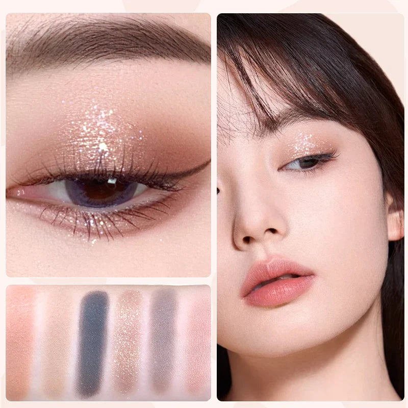 6 Color Earth Tone Eyeshadow Palette Waterproof-2