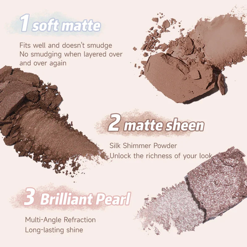 6 Color Earth Tone Eyeshadow Palette Waterproof-3