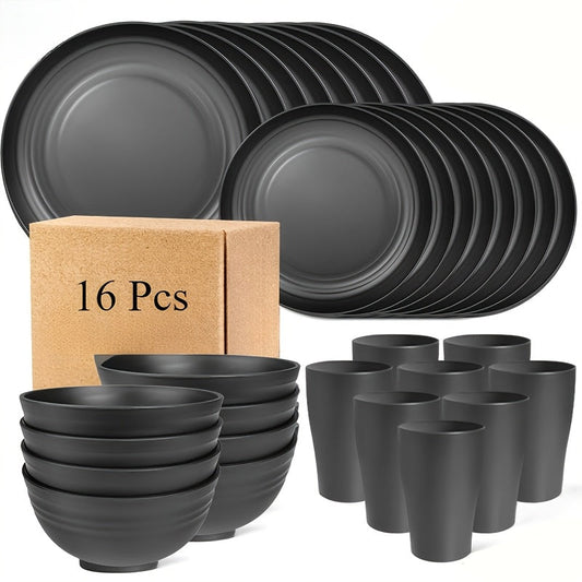 Unbreakable Tableware Set for Home & Camping (16pcs)-0