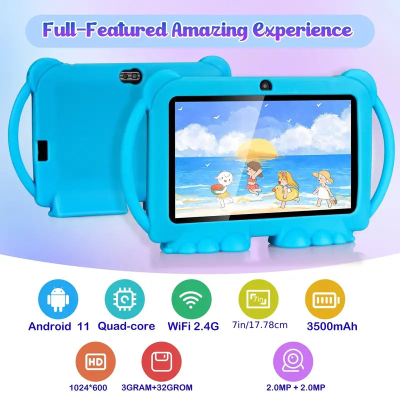 17.78 cm Toddler Tablet: Parental Control - Blue-2
