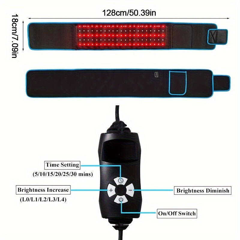 660nm Red & 850nm Near Infrared Light Therapy Heated Wrist Belt(Black)-1