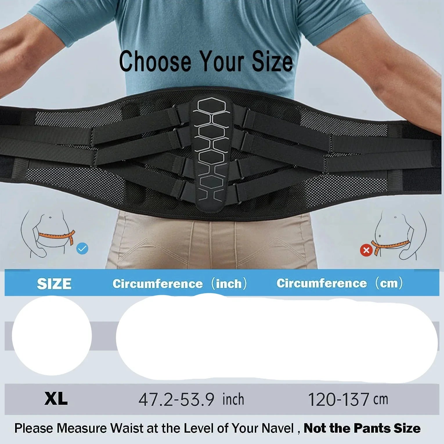 Back Brace for Lower Back Pain Relief with Pulley System Black, XL-2
