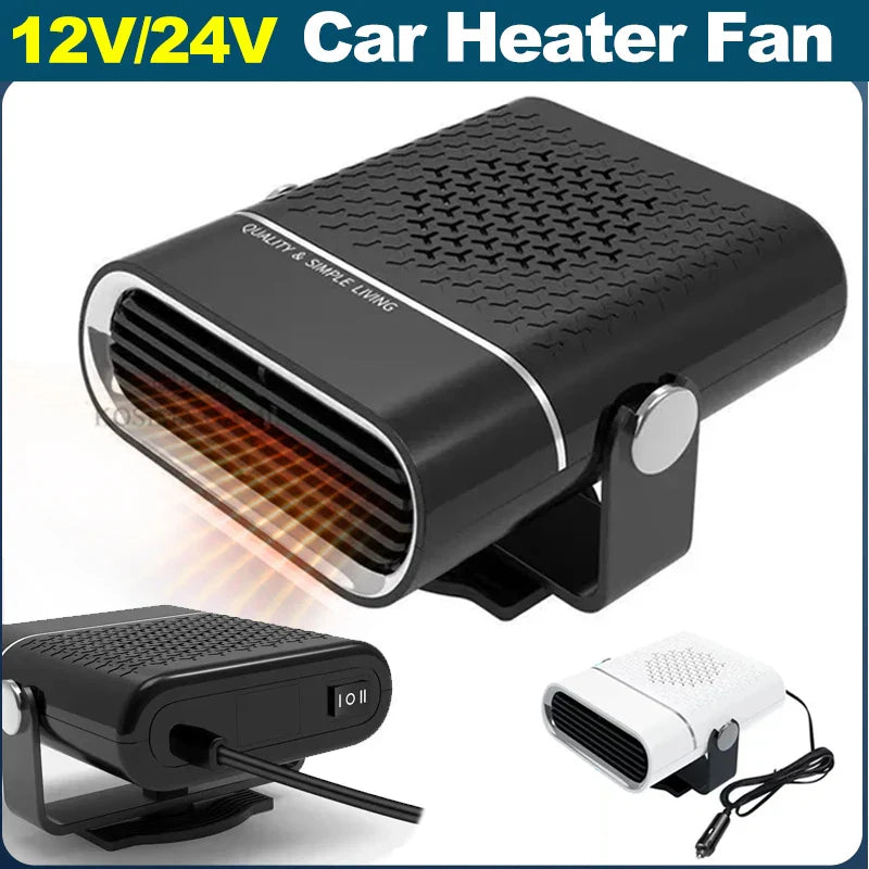 200W Portable Car Heater/Cooler Fan - 12V/24V Defroster-1