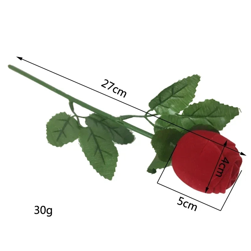 Flocked Rose Ring Storage Box for Engagement-1