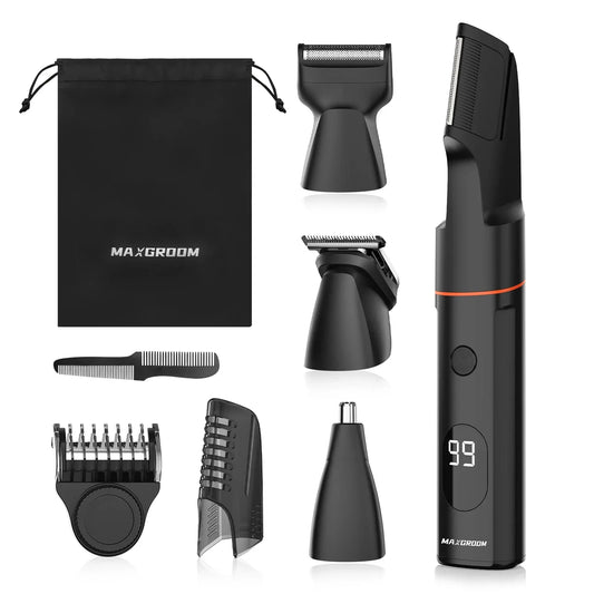 4 in 1 Body Hair Trimmer Kit for Men Waterproof Electric Shaver Black-0