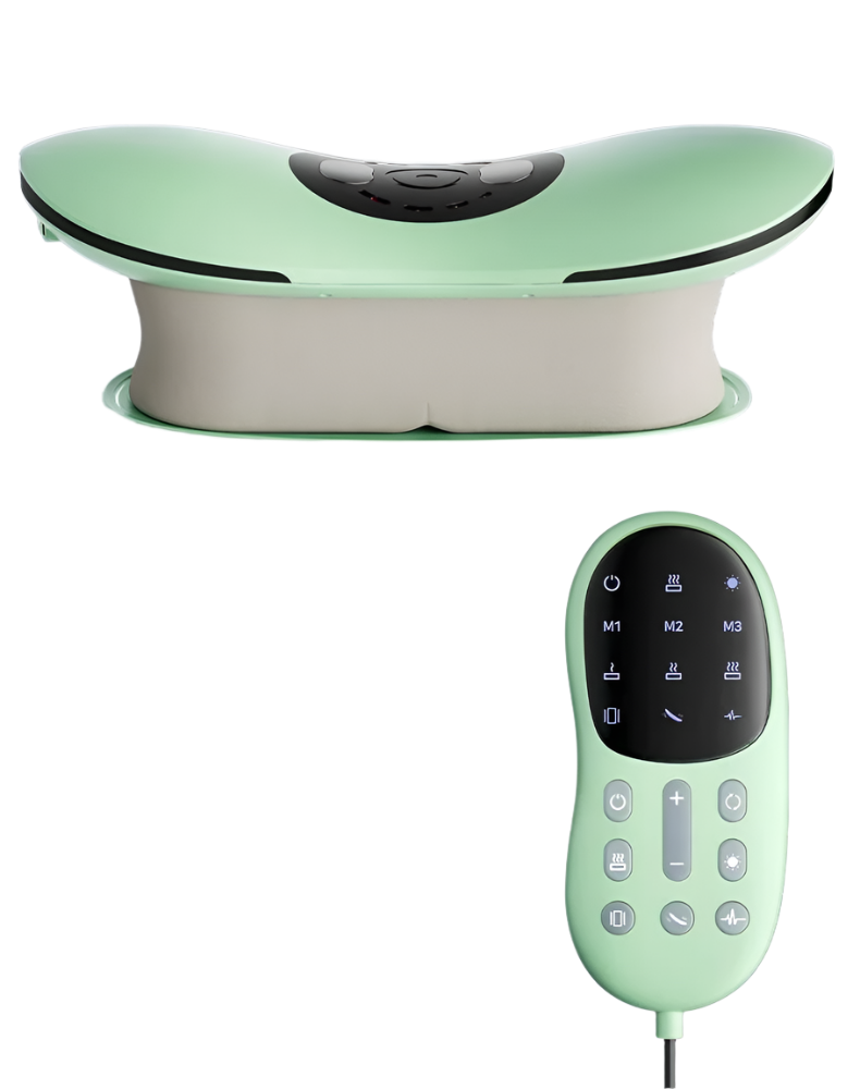 Rechargeable Electric Lumbar Traction Massager Adjustable Vibration Green-0