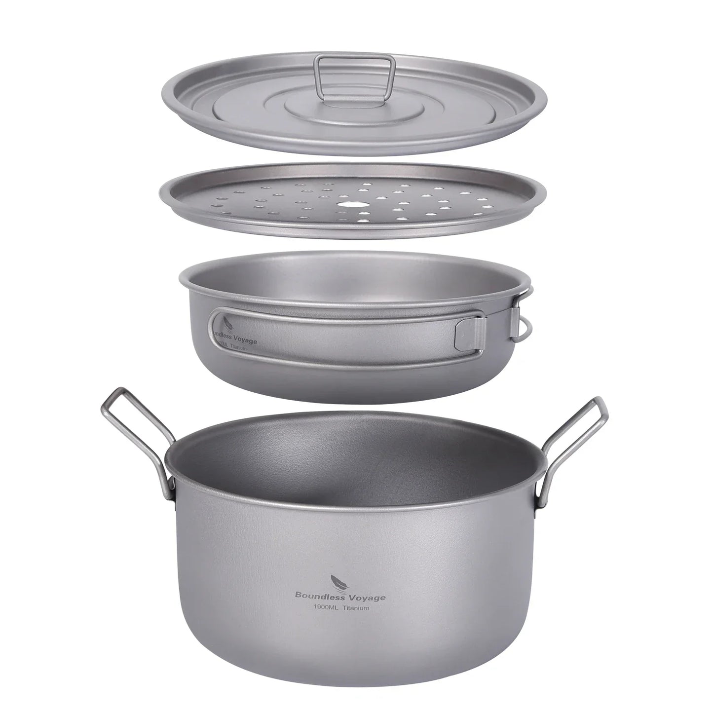 Titanium Camping Cookware Set Grey-0