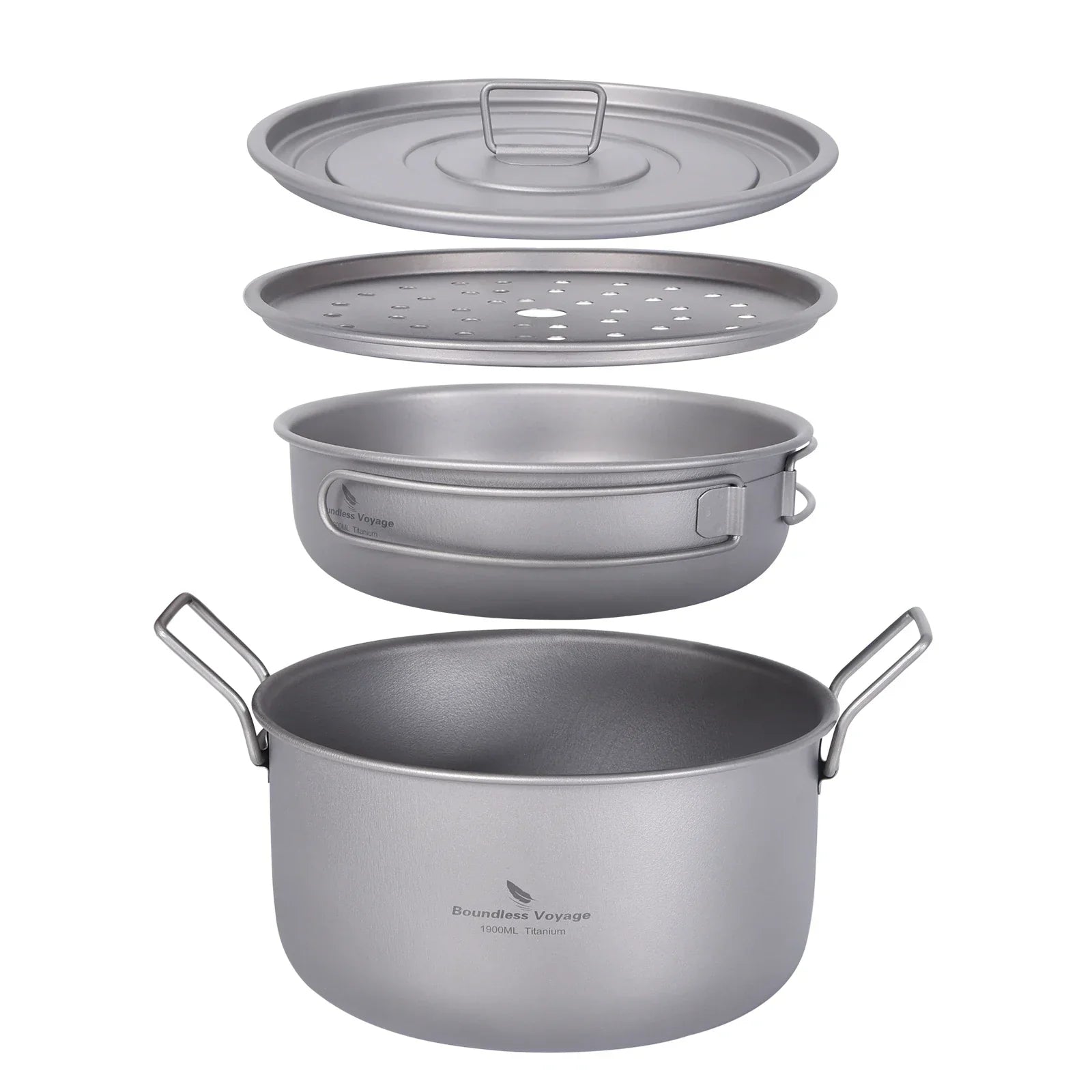 Titanium Camping Cookware Set Grey-0