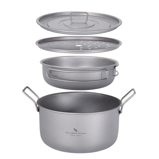 Titanium Camping Cookware Set Grey-0
