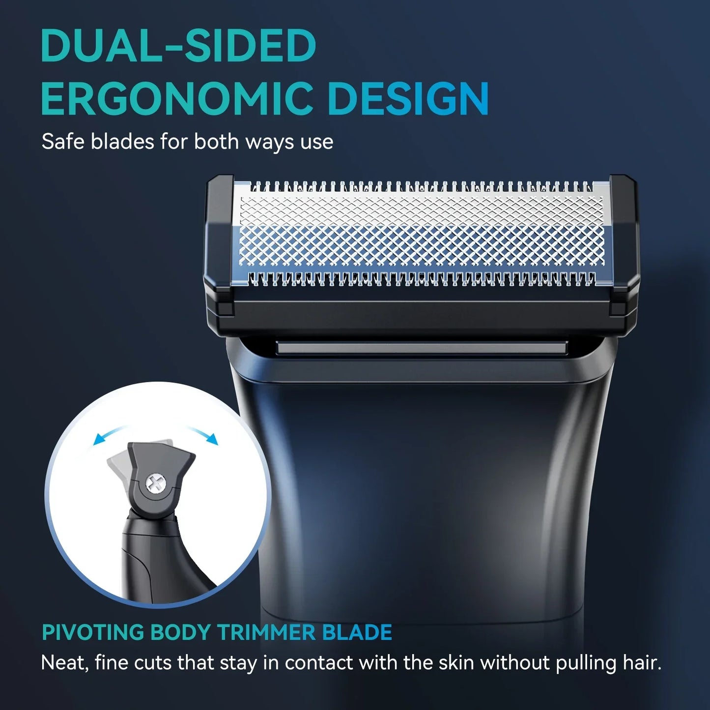 2-in-1 Dual-Sided Electric Trimmer Shaver Beard Body Razor Black-2