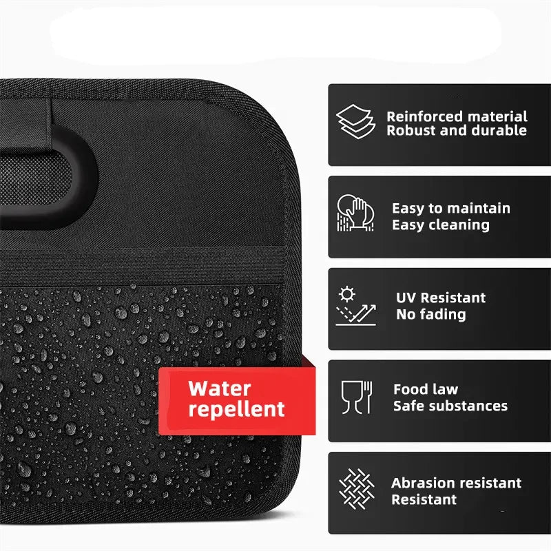 Large Collapsible Trunk Storage Box with Multi Pockets Black-3