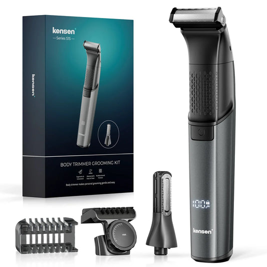 2-in-1 Dual-Sided Electric Trimmer Shaver Beard Body Razor Black-0