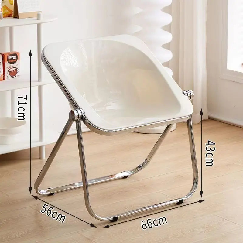 Modern Foldable Acrylic Leisure Chair - White-4