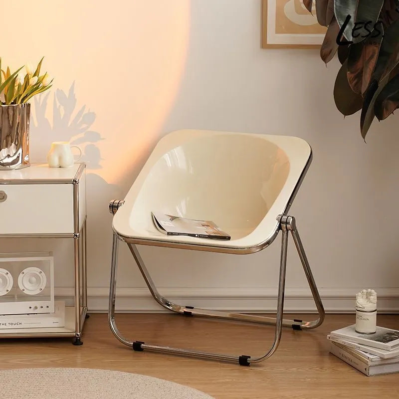 Modern Foldable Acrylic Leisure Chair - White-1