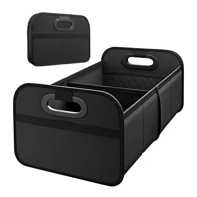 Large Collapsible Trunk Storage Box with Multi Pockets Black-0