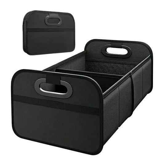 Large Collapsible Trunk Storage Box with Multi Pockets Black-0