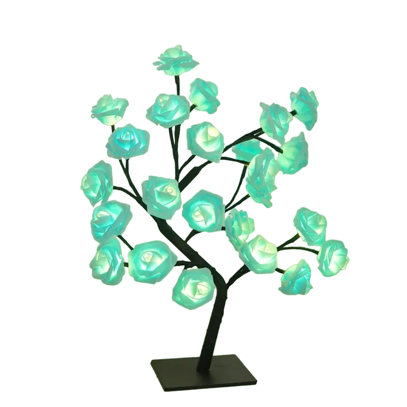 24 LED Rose Lamp | Bonsai Style Christmas Tree Lights | Tabletop Decoration-0