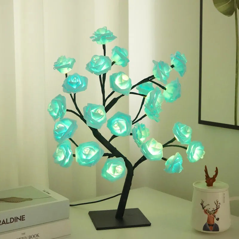 24 LED Rose Lamp | Bonsai Style Christmas Tree Lights | Tabletop Decoration-1