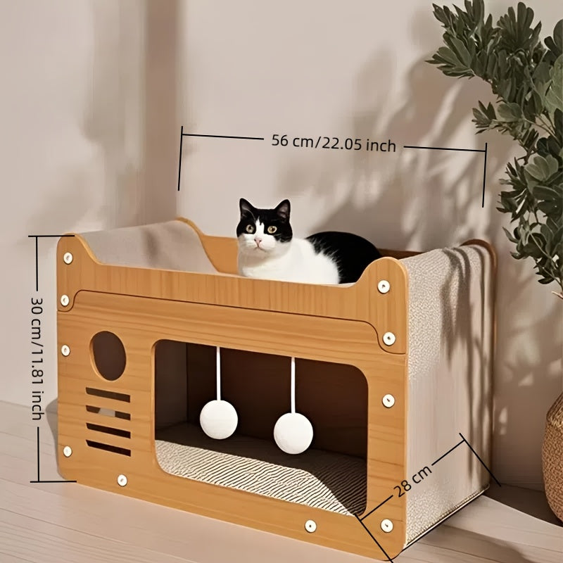 2-in-1 Wall Cat Bed and Scratching Post-4