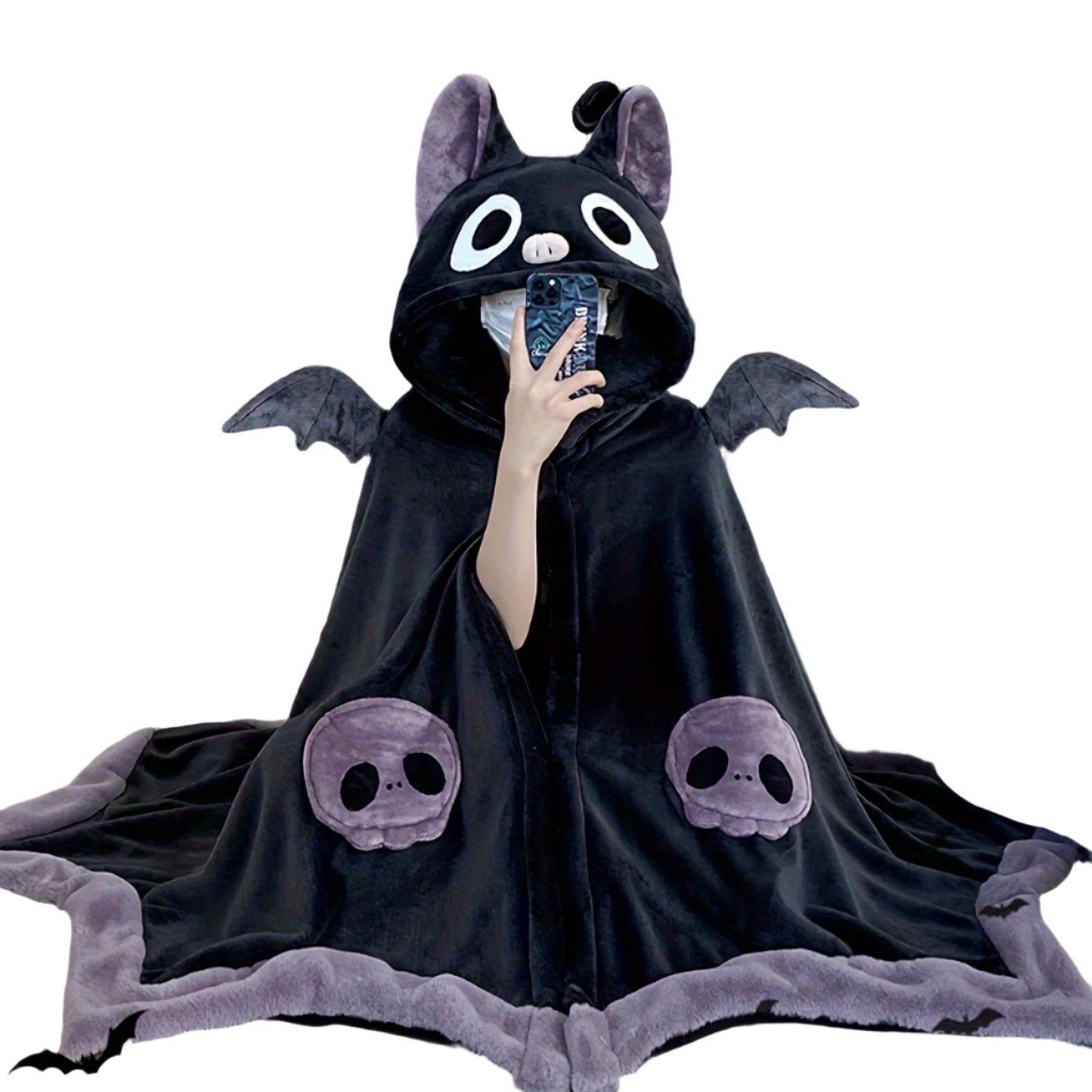 Chill-Proof Cozy Bat-Themed Hooded Wearable Blanket-0