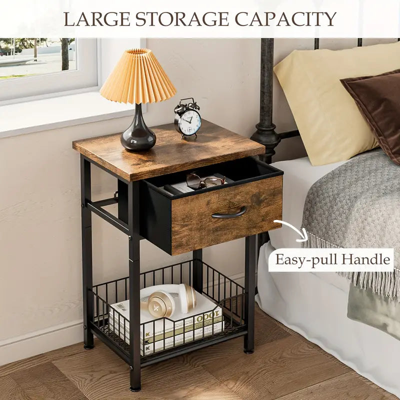 Versatile Bedside Table Organizer - Brown-1
