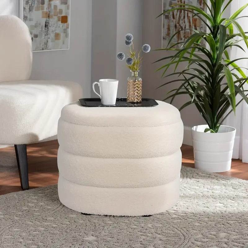 Storage Stool Mushroom Shape with Plush Seat-4