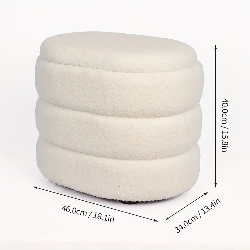 Storage Stool Mushroom Shape with Plush Seat-3